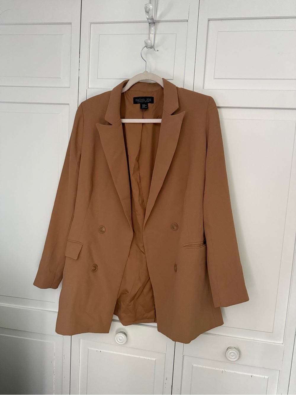Rachel Zoe Camel Double-Breasted Blazer